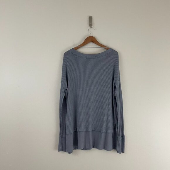 Free People We The Free Gray North Shore Thermal Tunic Size Small - Picture 2 of 5